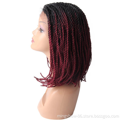 16" twisted ombre braided lace wig with baby hair